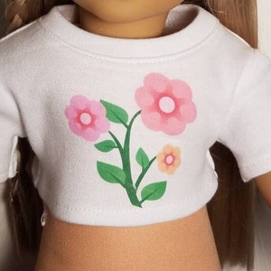 Flowers Graphic Crop Top for 18 inch Dolls