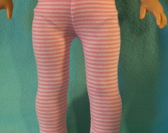 Pink/White Stripe Leggings for 18 inch Dolls