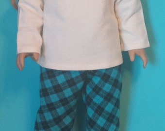 Plaid Bottom Pajamas for 18 inch Dolls