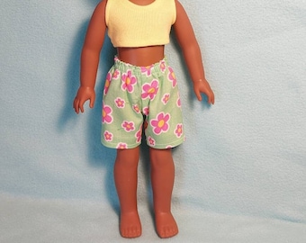 14 1/2  inch Dolls Yellow Crop Top with Optional Shorts