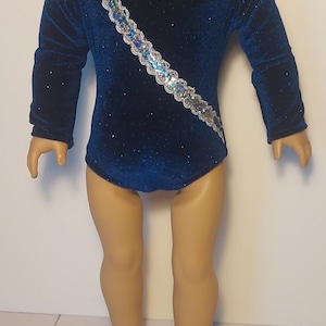 Dark Royal Blue Gymnastic Leotard for 18 inch Doll