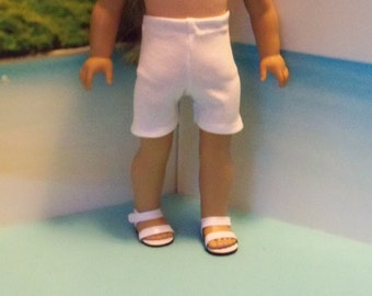 White Knit Shorts for 18 inch Dolls