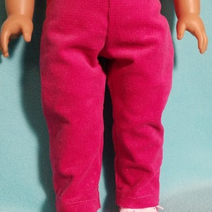 Sparkle Pink Corduroy Pants with Optional Shoes for 18 inch Dolls