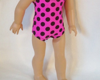 Pink with Black Polka Dots Swimsuit for 18 inch Dolls