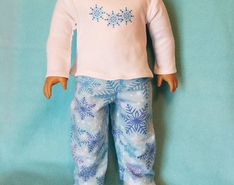 Snowflake Pajamas for 18 inch Dolls
