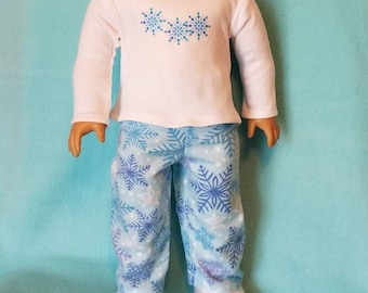 Snowflake Pajamas for 18 inch Dolls