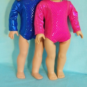 Sparkle Gymnastic Performance Leotard for 18  inch Doll in 3 colors