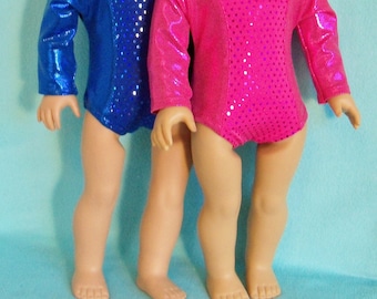 Sparkle Gymnastic Performance Leotard for 18  inch Doll in 3 colors