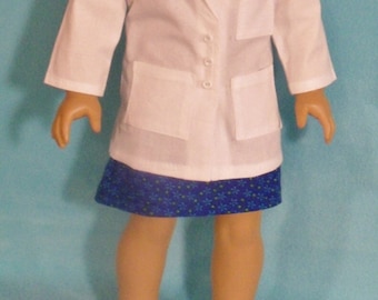 Doctor's Medical Lab Coat and Optional White Shoes for 18 inch Dolls
