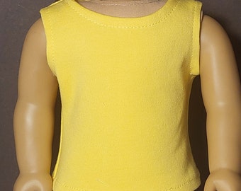 Yellow Tank Tee for 18 inch Dolls