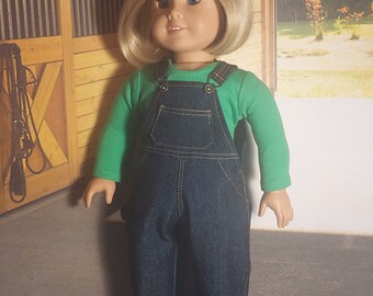 Denim Overalls for Boy or Girl 18 inch Dolls