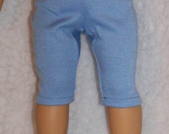 Light Blue Capri Leggings for 18 inch Dolls