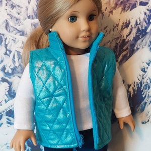Metallic Teal Ski Jacket for 18 inch Doll