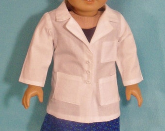 Doctor's Medical Lab Coat and Optional White Shoes for 18 inch Dolls