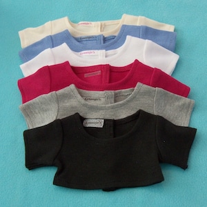 Short Sleeved Crop Top Tee Shirt Available in Multi-Colors for 18 inch Dolls image 1