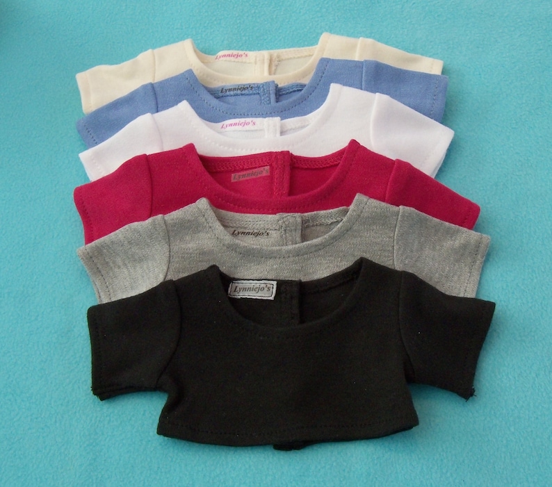 Short Sleeved Crop Top Tee Shirt Available in Multi-Colors for 18 inch Dolls image 1