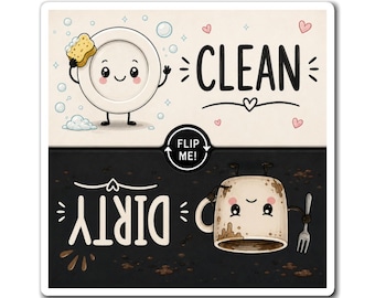 Clean Dirty Flip Magnet | Kitchen Dishwasher Indicator Magnet