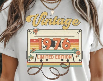 1976 T shirt, Vintage 1976 Birthday Shirt, 50th Birthday Gift For Women, 1976 Bicentennial Womens Shirt