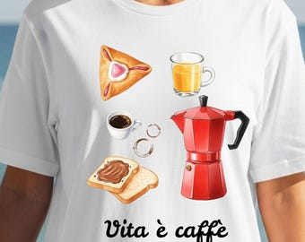 Breakfast Club Tee: Italian Summer Coffee & Croissant Shirt