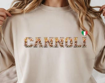 Hoodies & Sweatshirts Cannoli Sweatshirt Gift For Italian Food Lover, Geschenk Voor Italiaanse Food Lover, Vintage Cannoli Sweatshirt