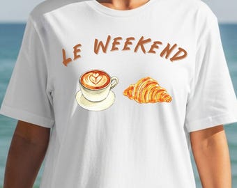 Le Weekend French Graphic Tee: Retro Coffee Shirt