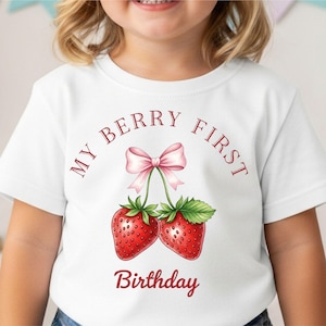 Berry First Birthday Family Shirts – Sweet Strawberry Theme, 1st Birthday Tshirt For Girls