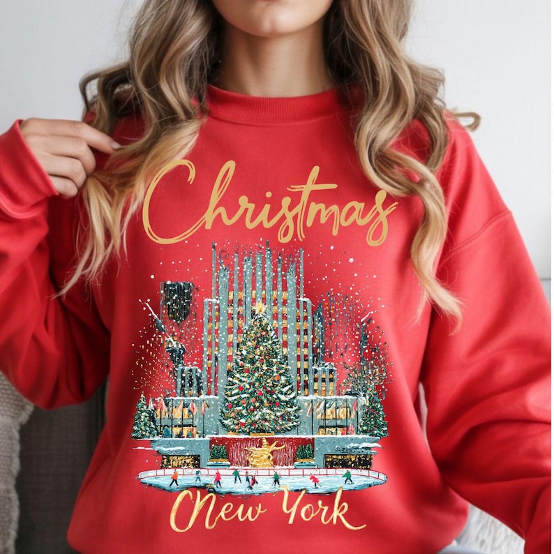 Christmas in Rockefeller Sweatshirt, NYC Christmas 2026 Sweatshirts For Women, Family Group Tee, Radio City Christmas Rockettes Sweatshirt