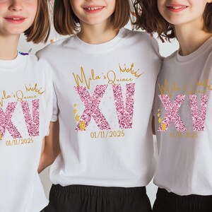 Quince Custom TShirt With Crown, Quince Squad, Quinceanera Gift Shirt, 15th Birthday Shirt, Quinceanera Matching Tee, Feliz Cumpleanos Shirt