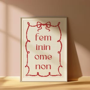 A3- Femininomenon -  Feminine Phenomenon&quot; Cross-Stitch Pattern | Empowerment Lyrics | Feminist Art - Chappell Roan lyrics