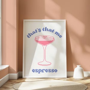 A4 That&#39;s That Me Espresso schema punto croce / Arredamento moderno caffè / download digitale / arte murale moderna / Sabrina Carpenter