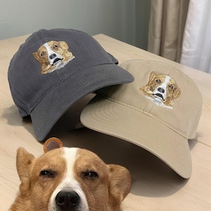 Custom EMBROIDERED Pet Hat Using Pet Photo, Custom Embroidered Pet Portrait Baseball Cap, Personalized Dog or CaHat, Custom Pet Lover Gift