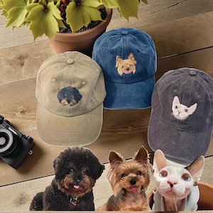 Custom EMBROIDERED Pet Hat Using Pet Photo Personalized Dog Hat Custom Cat Hat Custom Pet Cap Dog Hat Custom Dog Baseball Cap Dog Mom Hat