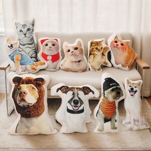 Custom 3D Pet Pillow from Photo | Personalized Dog/Cat Shaped Throw Pillow | Double Printed Pet Pillow | Pet Lover Gift | Pet Memorial Gift