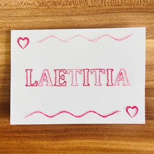 Carte broderie prénom personnalisation