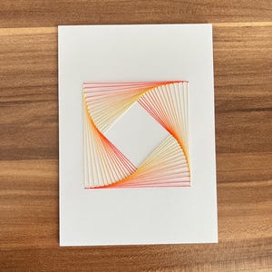 Hand Stitched Geometric Card – Minimalist Abstract Greeting – Modern Handmade Design – All Occasion