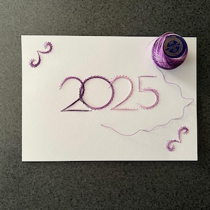 Biglietto con ricamo Felice Anno Nuovo 2025