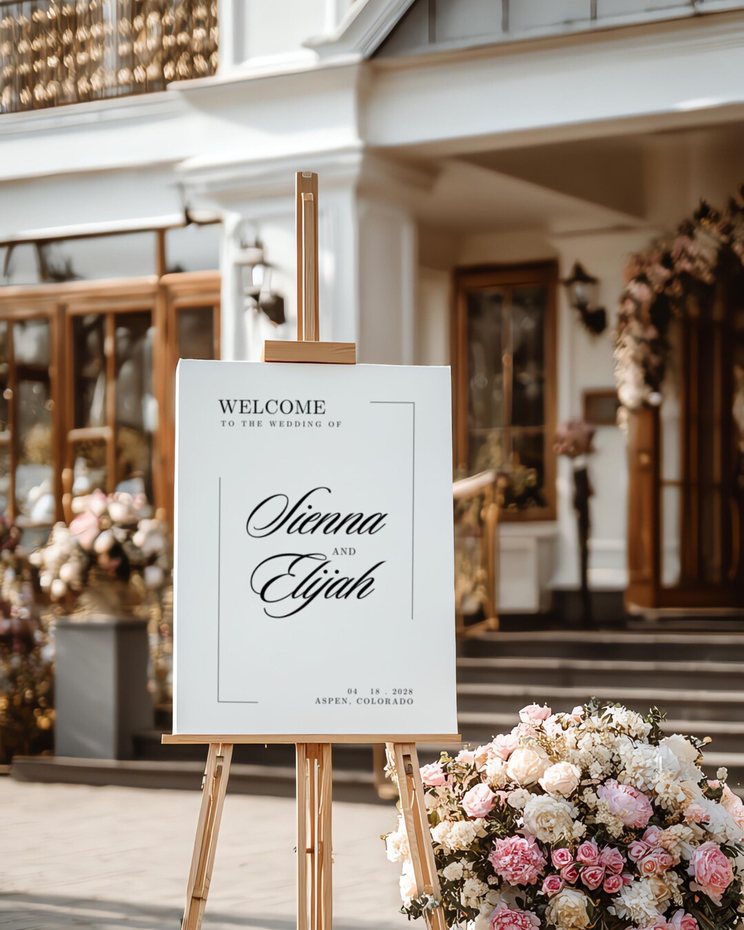Elegant Wedding Welcome Sign Template, Printable, Minimal Script ...