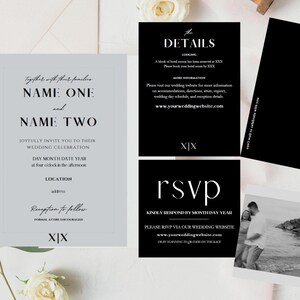 Minimalist Wedding Invitation Suite | Digital Canva Template Download | Wedding Invitation | Wedding RSVP Card | Wedding Details Card
