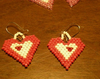 Heart in Heart Beaded Earrings