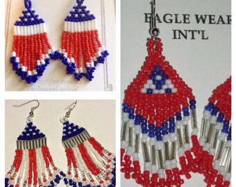 Patriotic Seed Bead Earrings