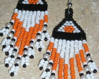 Orange Beaded Earrings