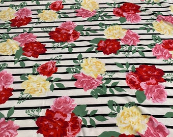 Floral Knit Fabric, By The Yard