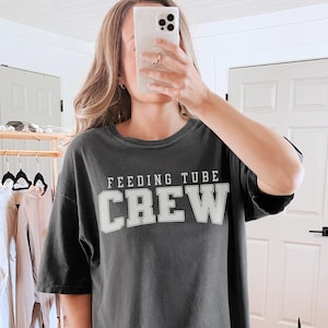 Feeding Tube Crew T-Shirt, Medical Mama Shirt, Support Needs Apparel, Cute Tubie Life Outfit, G-Tube Awareness Apparel, Feeding Therapy Tee