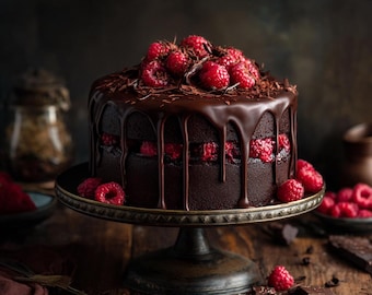Chocolate Raspberry Truffle Cake Recipe (Printable PDF)