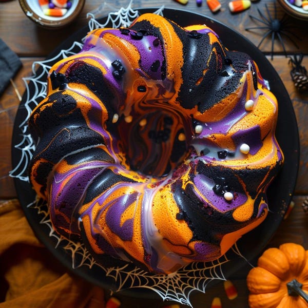 Spooky Swirl Bundt Cake Recipe: Halloween Dessert (Printable PDF)