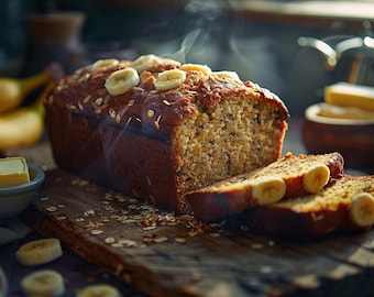 Homemade Moist Banana Bread Recipe | Baking PDF (Instant Download)