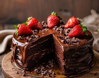 Klassisches Schokoladenkuchen-Rezept - Einfach Backen, saftiges Dessert (PDF-Muster)