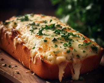 Recept voor kaasachtig knoflookbrood: eenvoudig afdrukbare pdf (direct downloaden)