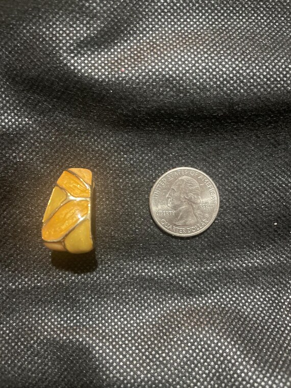 Gold Resin Patchwork Drop Earrings - image 2