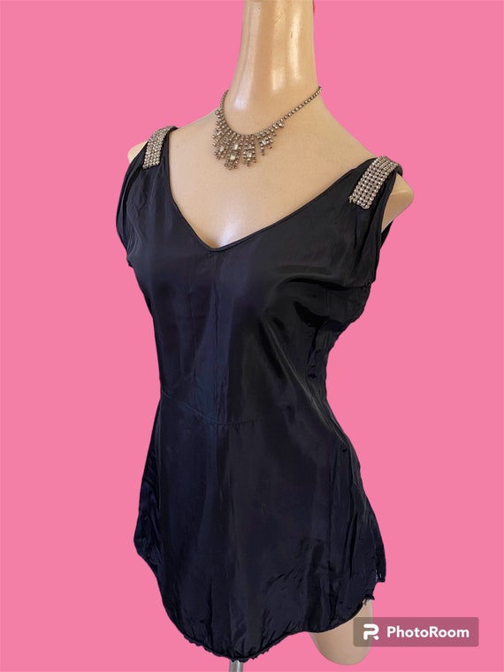 Vintage 1930s Rhinestone Burlesque Tunic Sz XS